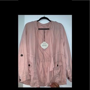 Pink adjustable cardigan with pockets